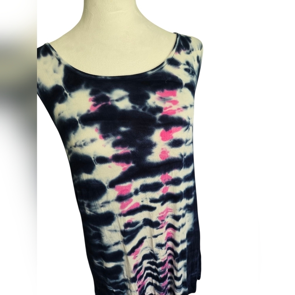 Belle Sky Navy and Pink Tie-Dye Criss Cross Back Size L - Picture 2 of 5